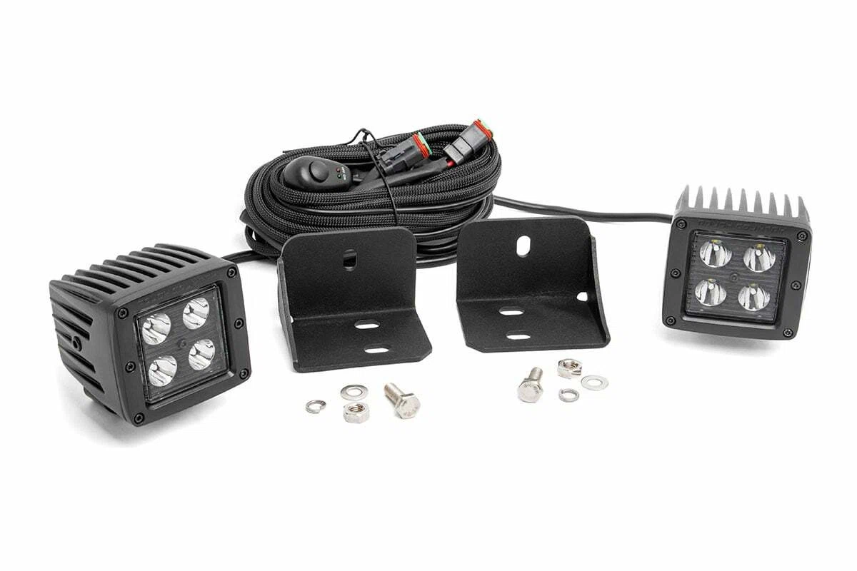 Fits Can-Am Defender HD 5_8_9_10 LED Light Cab Mount 2_ Black Pair 71011